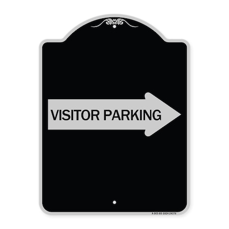 Signmission Visitor Parking With Right Arrow Heavy-Gauge Aluminum Architectural Sign, 24" x 18", BS-1824-24376 A-DES-BS-1824-24376